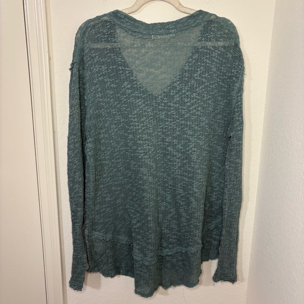 Free People We The Free Ocean Air Hacci Tunic Top size small oversized cotton - Picture 7 of 12